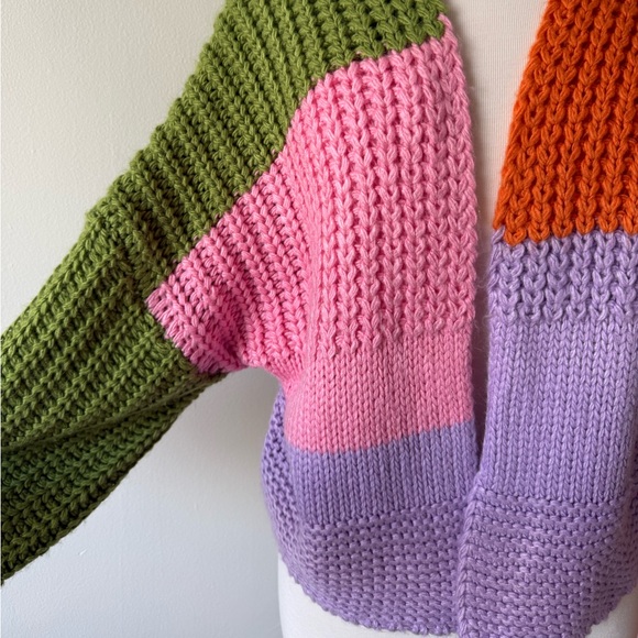 Colorful Knit Patchwork Sweater - Picture 3 of 5